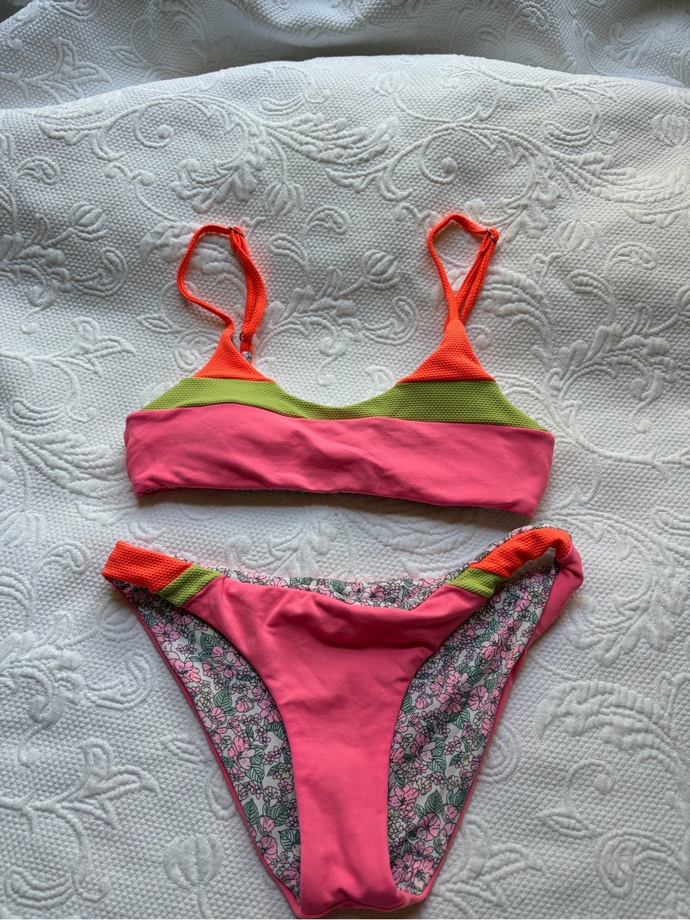 Reversible pink and floral Maaji bikini